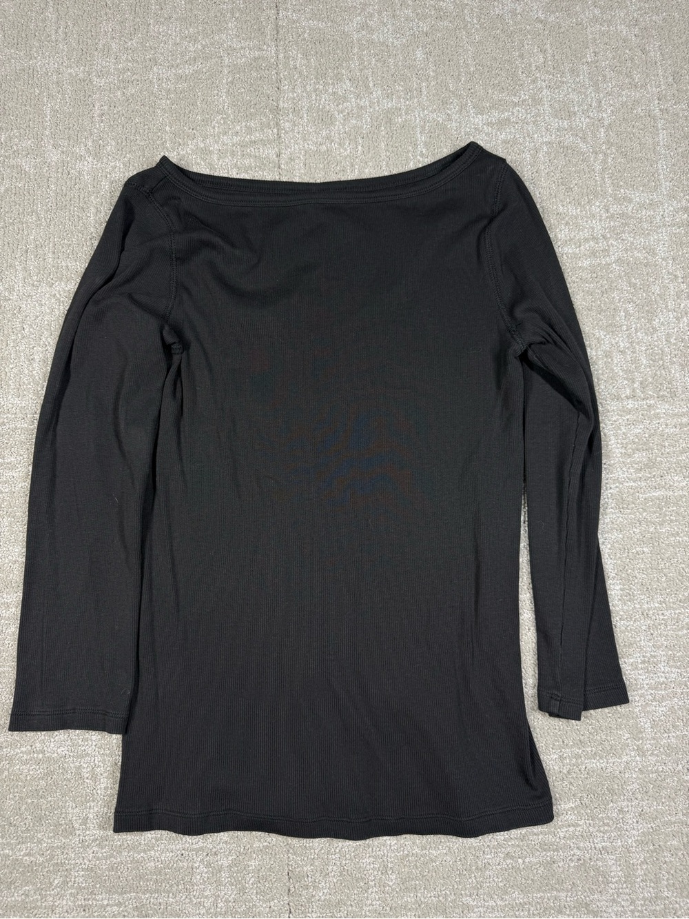 Everlane Black Ribbed Long Sleeve Crewneck Shirt Women Size M